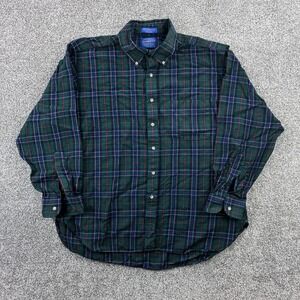 Vintage Sir Pendleton Flannel Shirt Mens XL Blue Tartan Plaid Virgin Wool Button